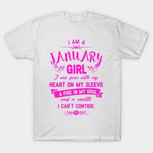 I Am A January Girl Womens Birthday Gifts T-Shirt